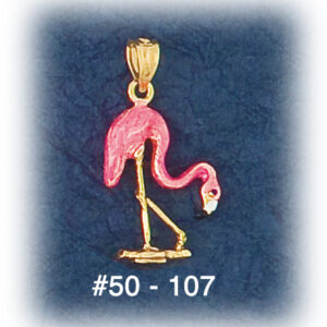 Enameled Flamingo Pendant
