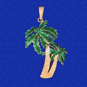 Twin Palm Trees Enameled