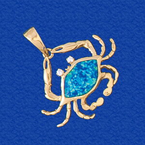 Opal Crab with Diamond Eyes