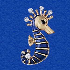 Enameled Diamond Baby Sea Horse