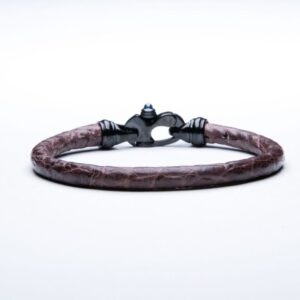 GENUINE ALLIGATOR BRACELET IN GREEN WITH MARINER'S CLASP