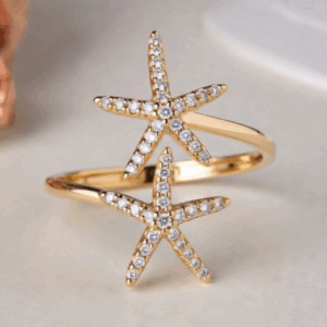 Castor & Pollux Diamond Starfish Ring