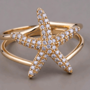 Gold Lodestar Starfish Split Shank Diamond Ring