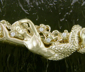MERMAID AND DIAMOND SLIDE PENDANT