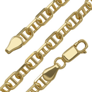 Mariner Anchor Link Chain – Solid 14K Yellow Gold 6mm