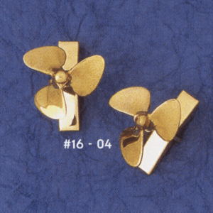 Gold 3 Blade Propeller Cuff Links