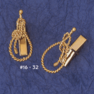 Gold Bowline Cuff Links