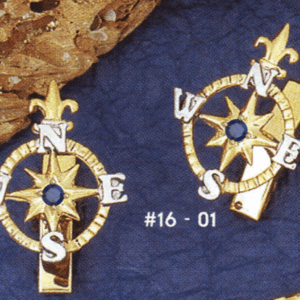 Compass Rose Cufflinks with Sapphires