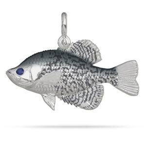 Black Crappie Fish Pendant in Silver