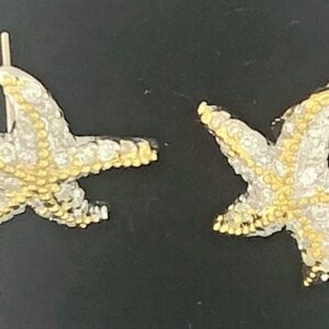 Diamond Caribbean Starfish Earrings