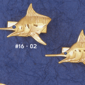 Gold Marlin Cuff Links