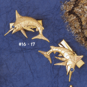 Gold Marlin Cuff Links