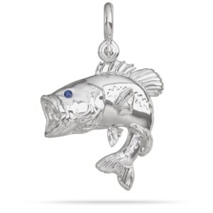 Largemouth Bass Pendant Jumping Silver