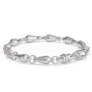 Silver Commodore Fishing Swivel Link Bracelet 10.5mm