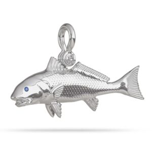 Silver Redfish Pendant with Shackle bail