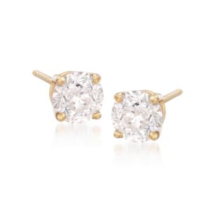 4 ctw. Lab Diamond Stud Earrings in 14kt Yellow Gold