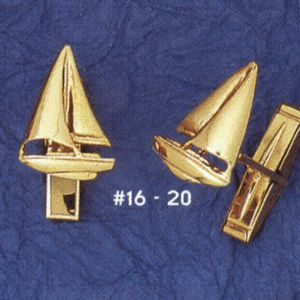 Gold Sailboat Cuff Links