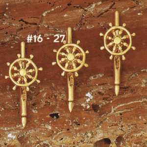 Gold Ships Wheel Tux Studs
